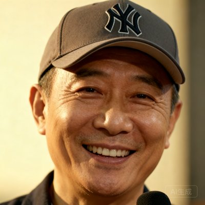 社区知名主播老张的头像，戴着棒球帽微笑